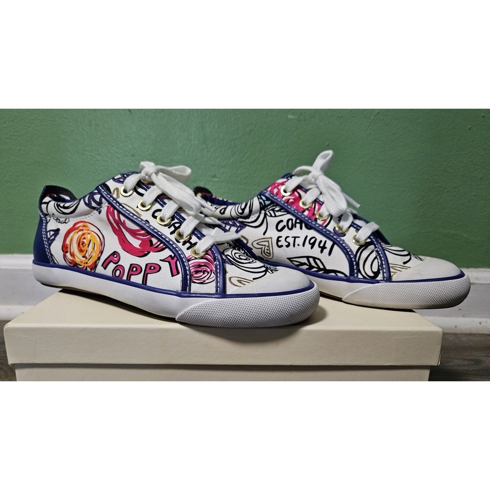 Coach Bev / Barrett Poppy Graffiti 1941 Floral Canvas Sneakers